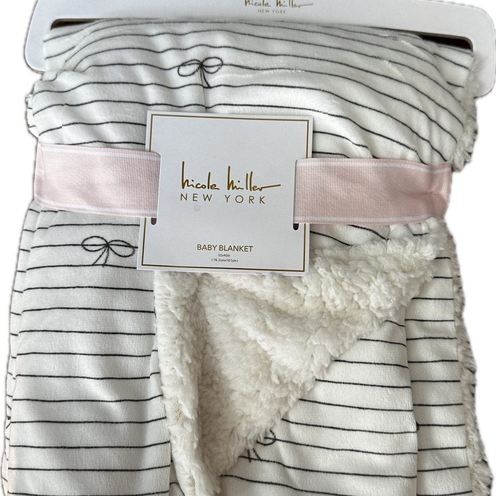 Nicole Miller Baby Blanket with Pink and Cream
